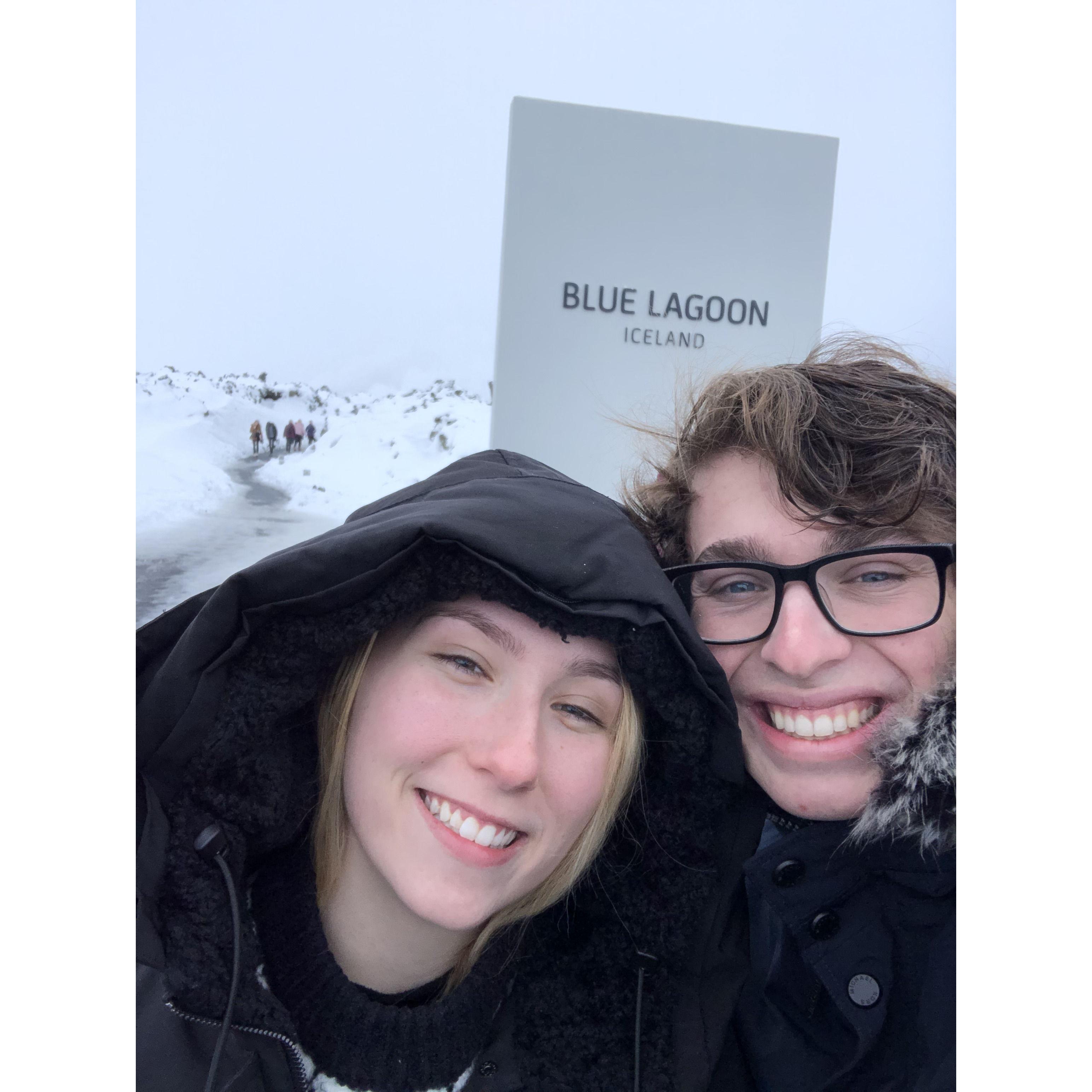 Getting ready to spend the day at the Blue Lagoon Spa in Iceland.