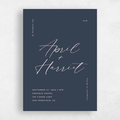Multi-Colored Wedding Invitation - Gilmore Portrait