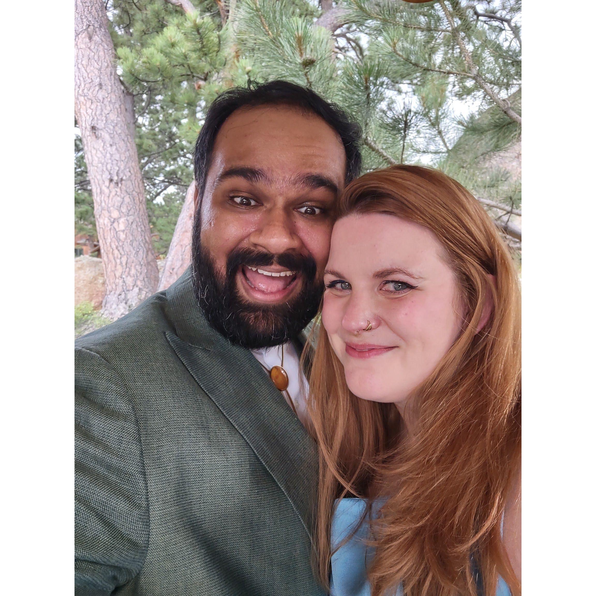 Vyasar and Hannah at Ann's wedding, 2023
