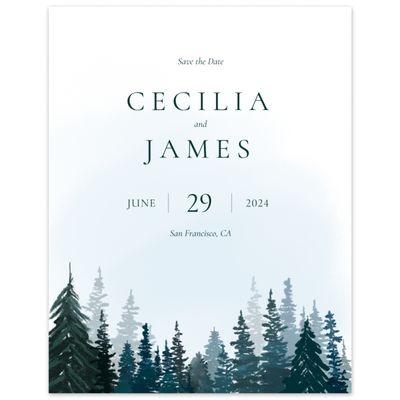 Deepest Teal, Blue Wedding Digital Save the Date - Bridlewood Portrait