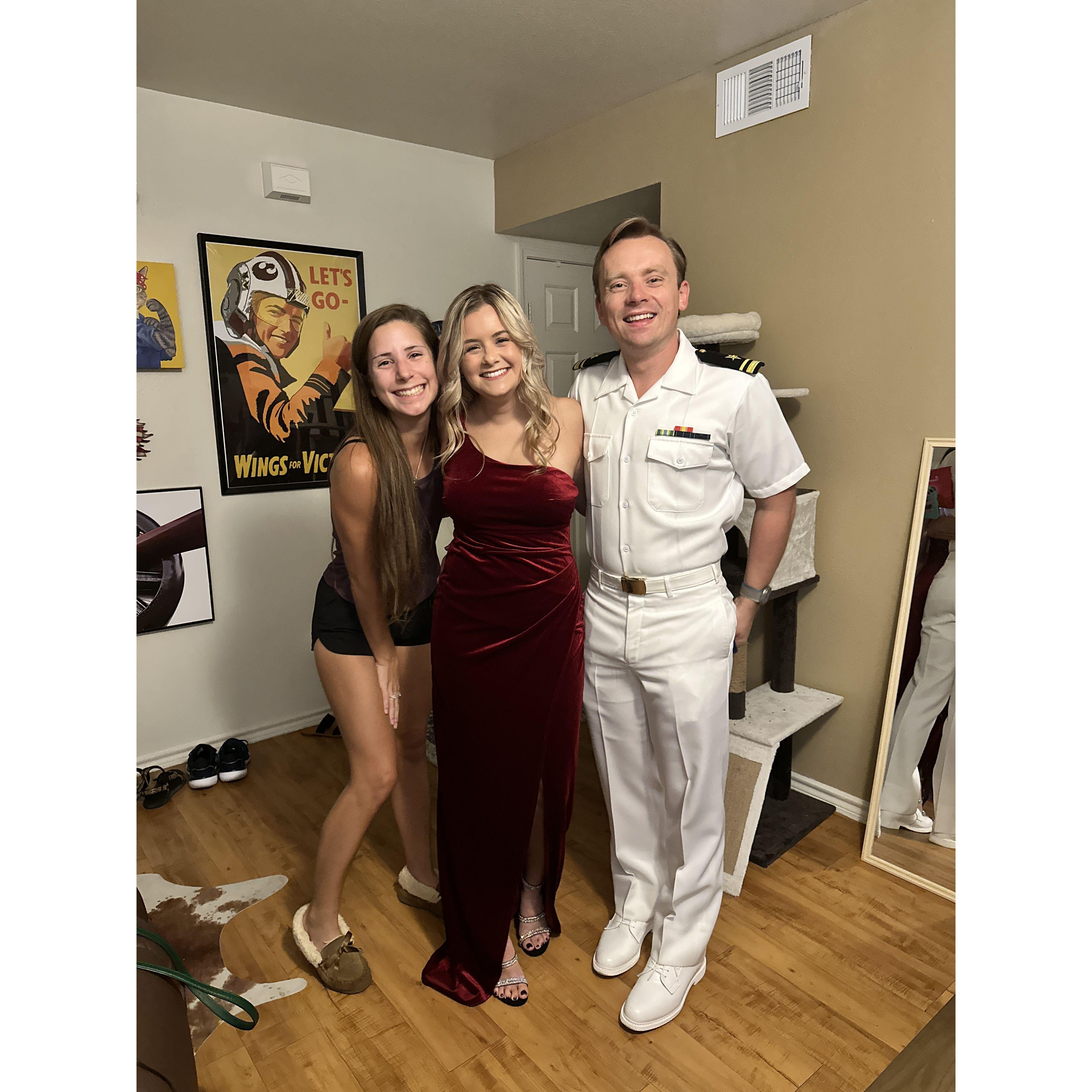 Emily Mcghee and Isabel Tiller (not pictured)... put me together and did my hair... so I could go to the Navy Ball