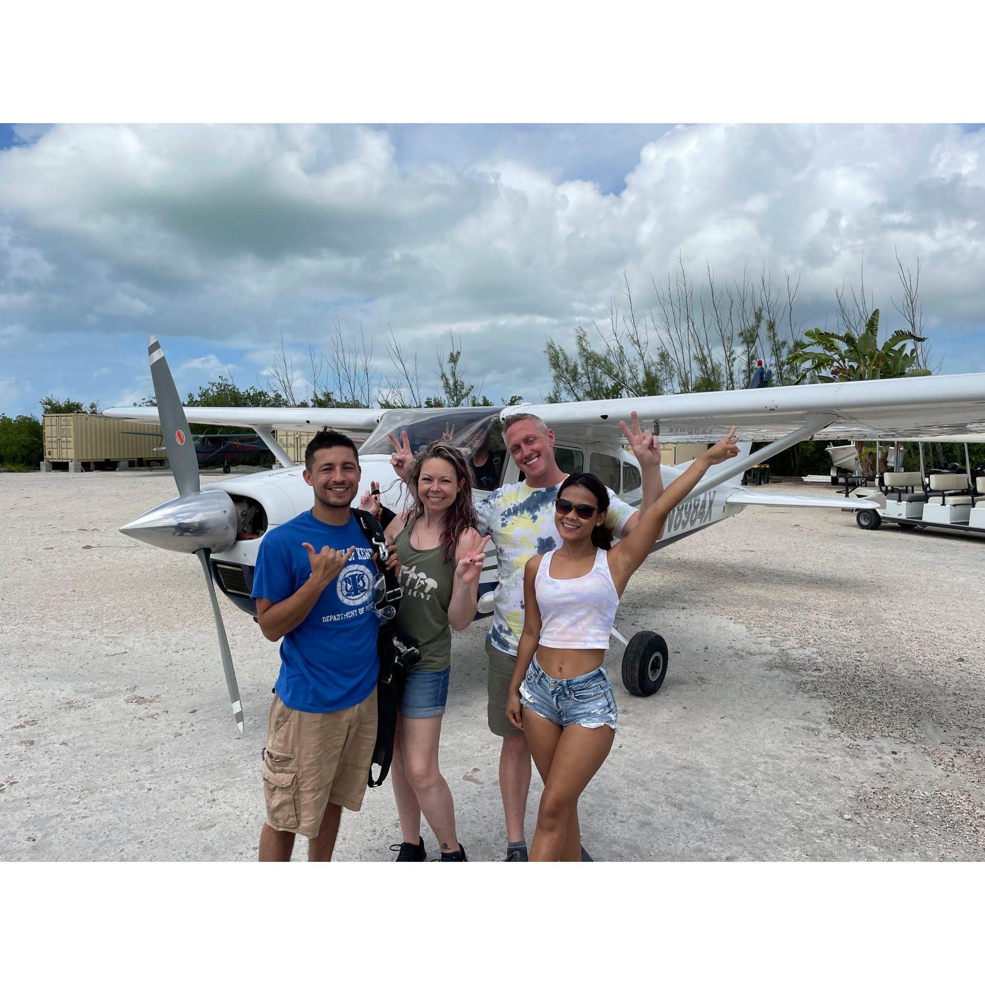 Our favorite travel couple - Robert & Etu - skydiving in the Keys!