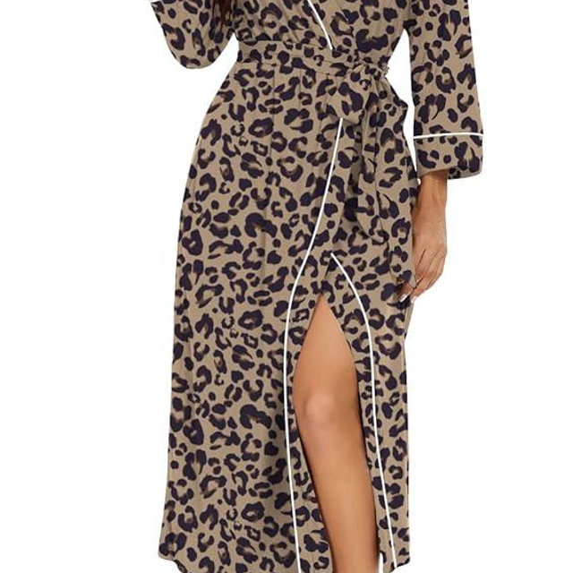 PrinStory Womens Robe Long Knit Bathrobe Lightweight Soft Robes Ladies Bath Robe