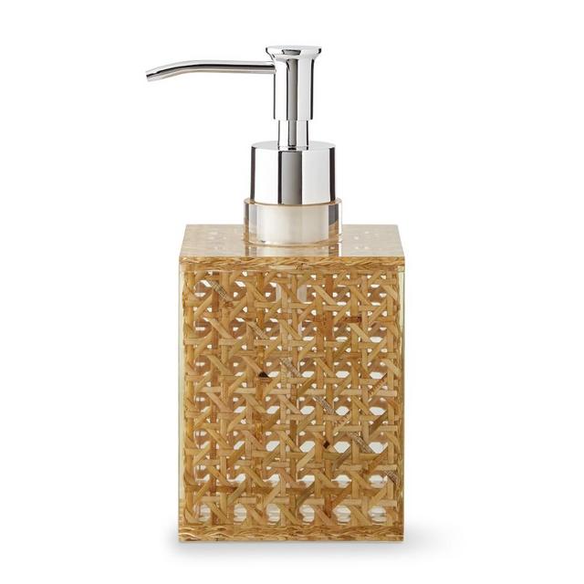 Rattan And Acrylic Soap Dispenser