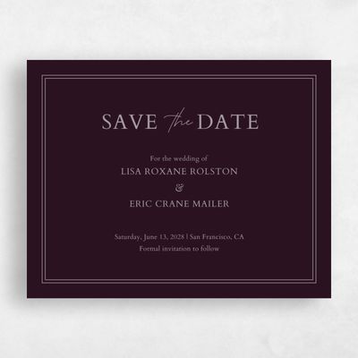 Burgundy, Red Wedding Save the Date - Verona Type
