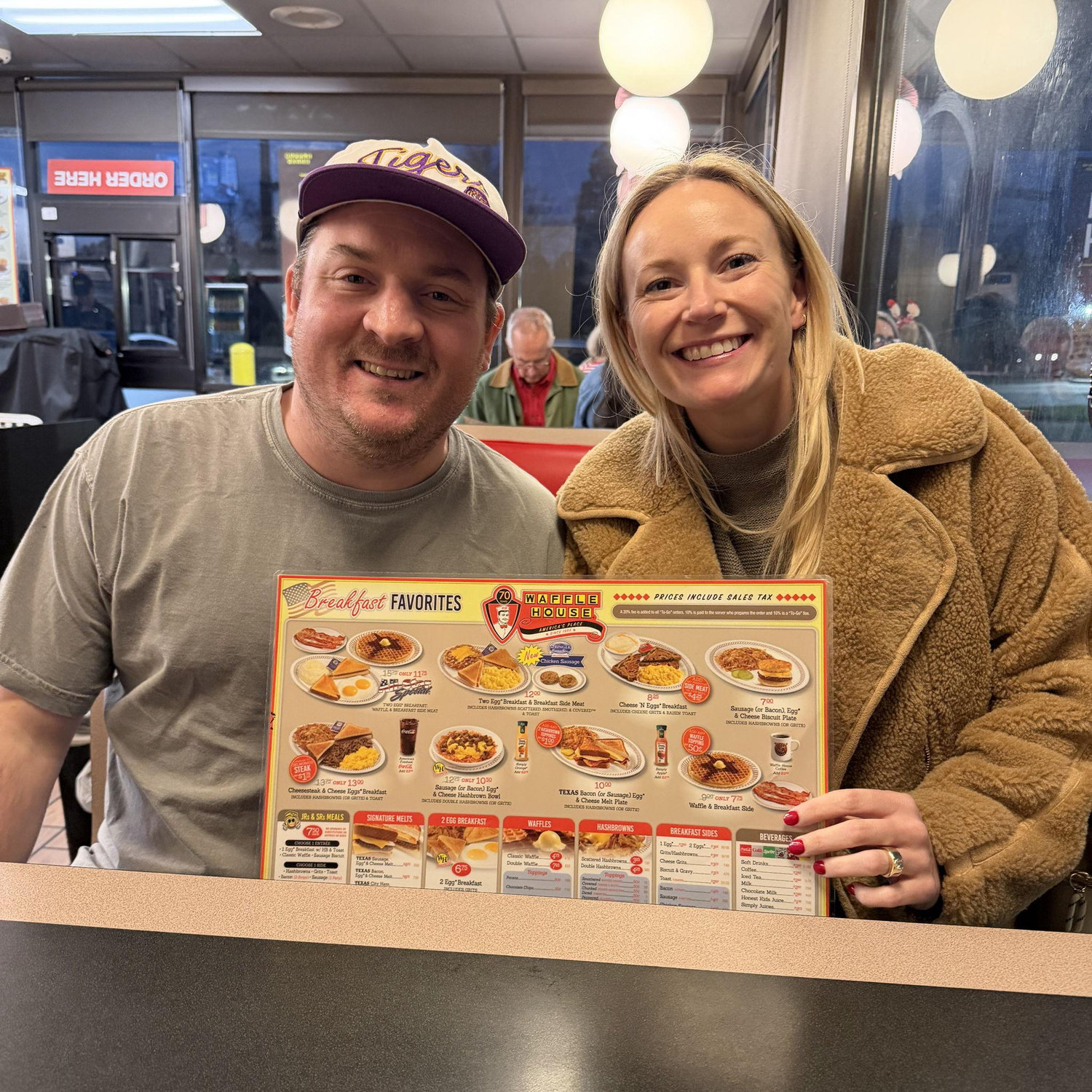 Our first meal at Waffle House as an engaged couple.