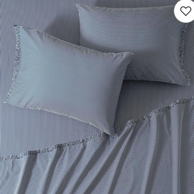 DRAPER JAMES RSVP™ Jardin Vines Sheet Set - Navy, QUEEN SET