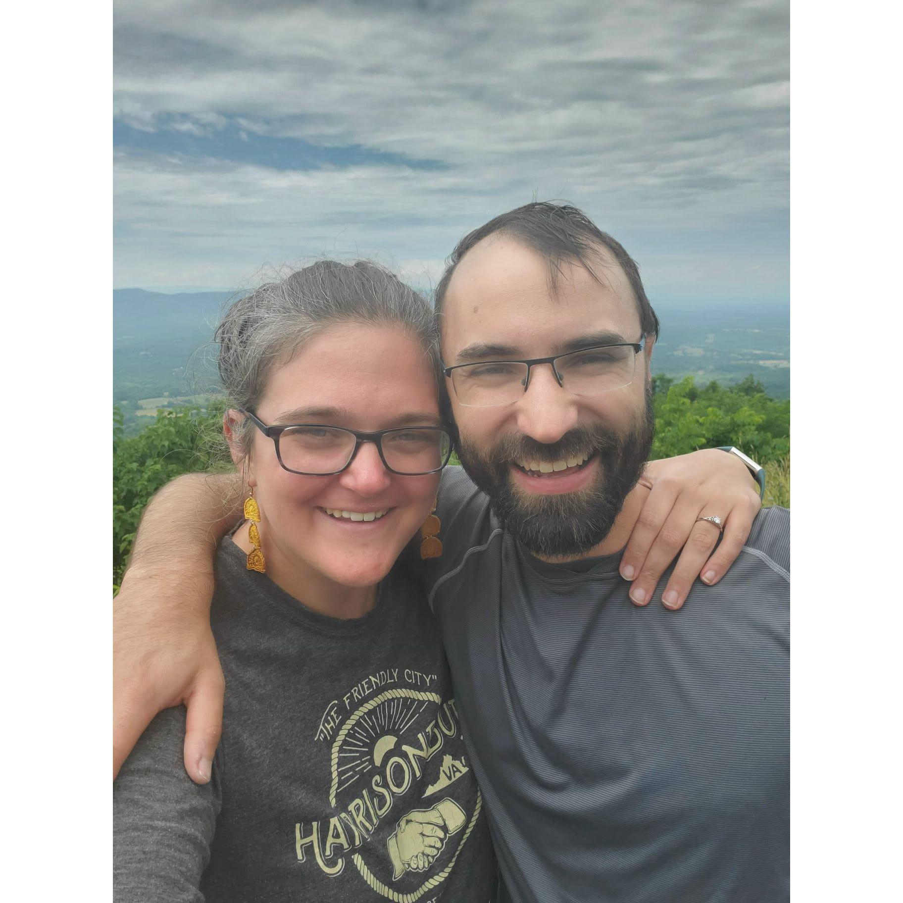 On Skyline Drive from the weekend we got engaged :)