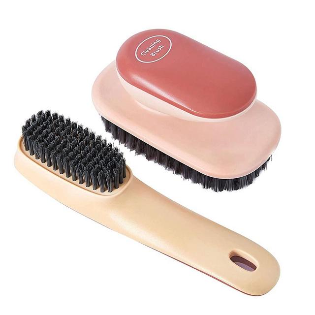 Laundry Brush Shoe Cleaning Brush Scrub Brush for Stains Household Cleaning Clothes Scrubbing Brushes Bathroom Brushes for Cleaning Shower Cleaning Brushes (Red)