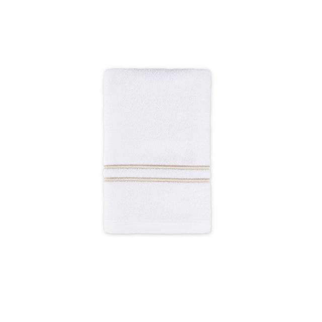 Wamsutta® Classic Turkish Cotton Embroidered Hand Towel in White/Taupe