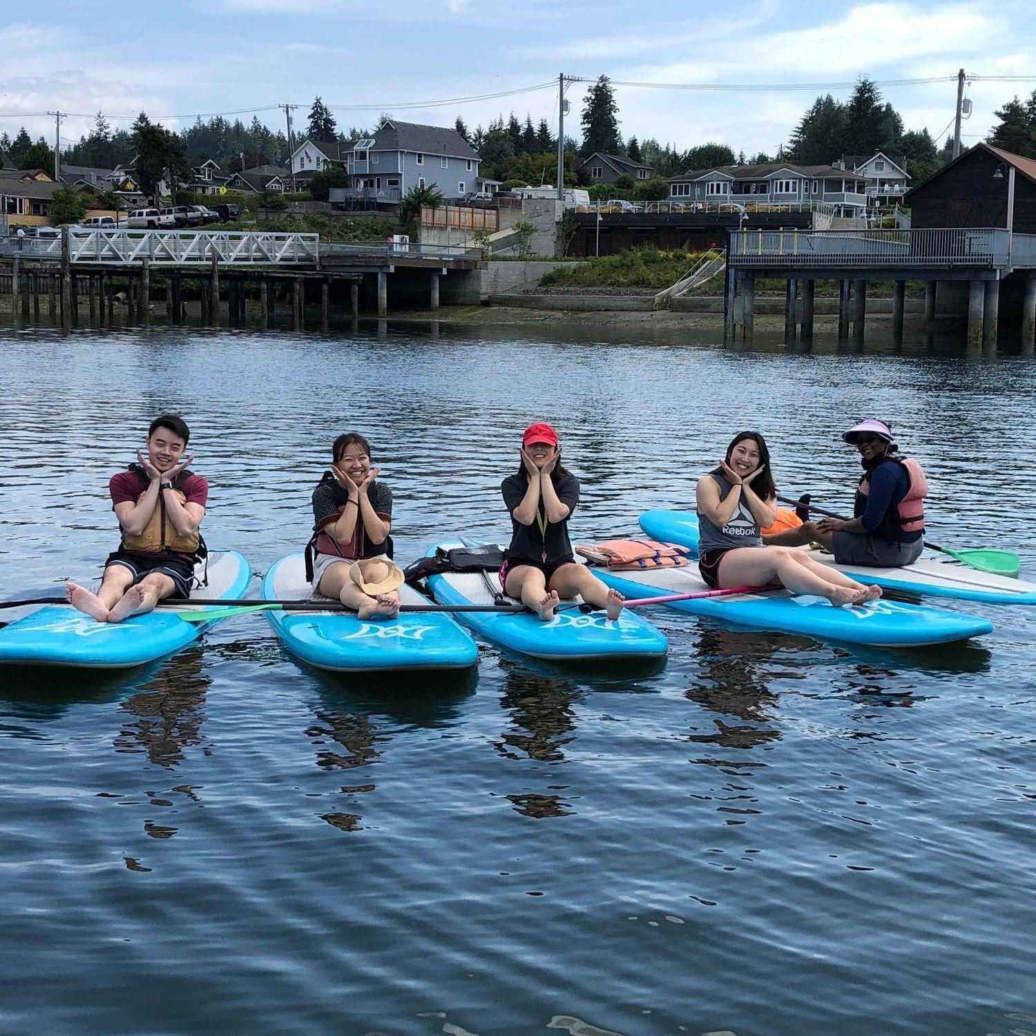 Our first time actually hanging out! Little did we know that paddle boarding would lead us into a close-knit friendship soon after.