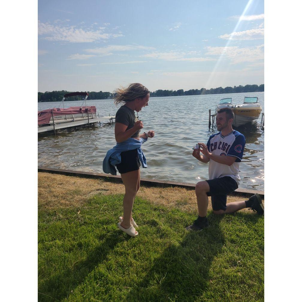 Jess said yes! Special day on Palmer Lake where Thomas proposed.