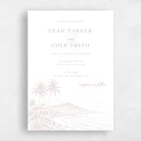 White Wedding Invitation - Océan Portrait