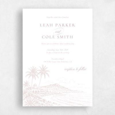 Multi-Colored Wedding Invitation - Océan Portrait