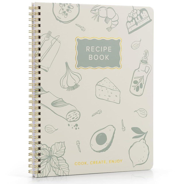 Elegant Recipe Book for 100+ Cherished Meals - Spacious 8.25 x 10" Notebook to Write In Your Own Recipes - Beautiful Blank Cookbook for Seamless Homemade Dish Planning