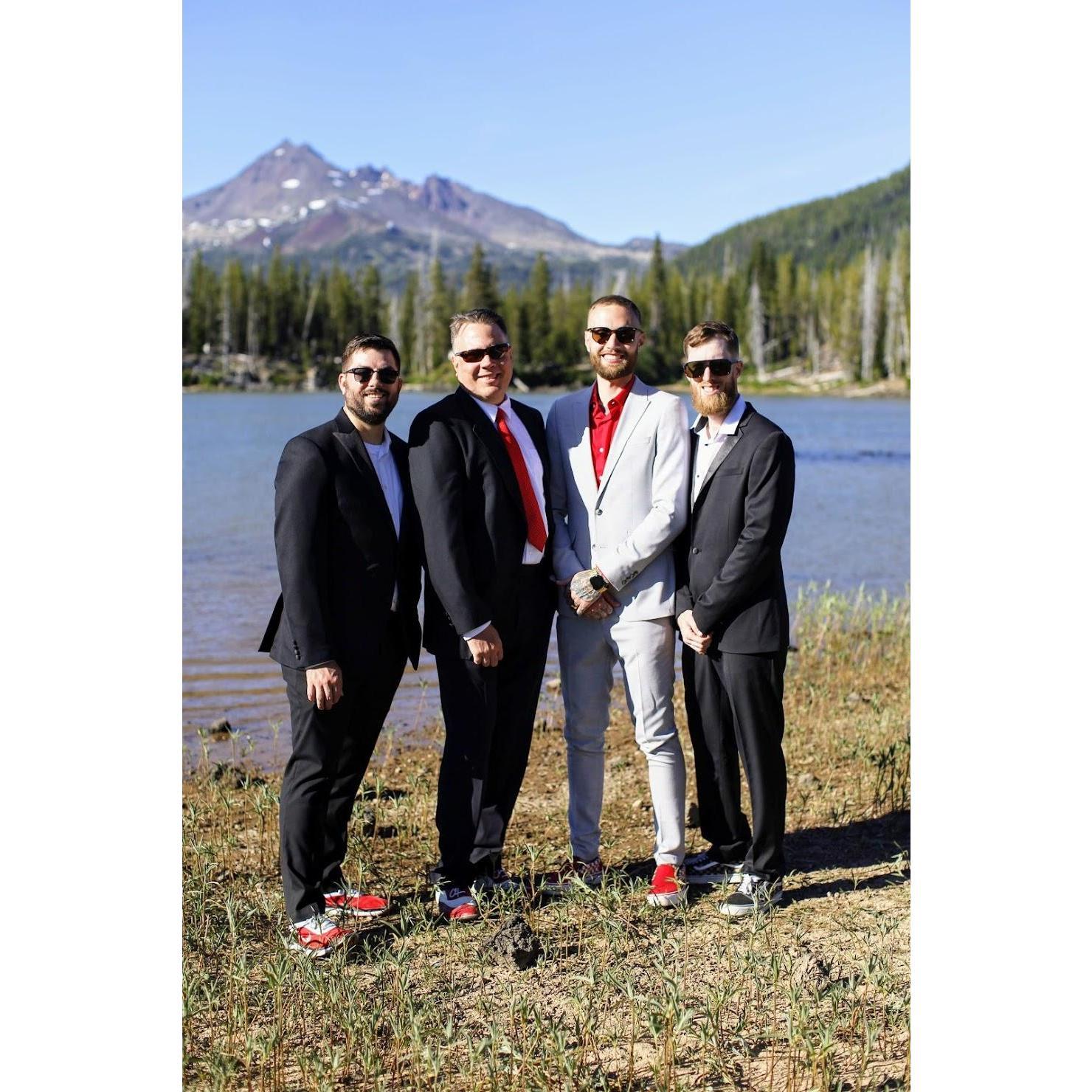 Tyler and his groomsmen From left to right: Tyler, Larry, Tyler, Dakota