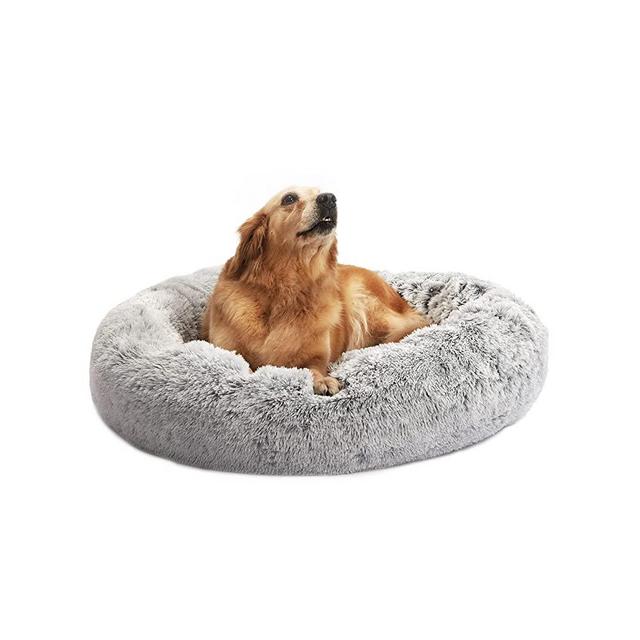 Bedfolks Calming Donut Dog Bed Cat Bed| Anti Anxiety Round Fluffy Plush Dog Bed for Small Medium Large Extra Large Dogs, Machine Washable Cuddler Pet Bed (23''/30''/36''/45'')