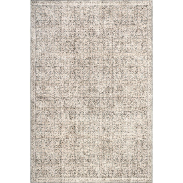 Nuloom Hillstone Collection Cally Traditional Vintage Medallion Area Rug, 9' x 12', Taupe