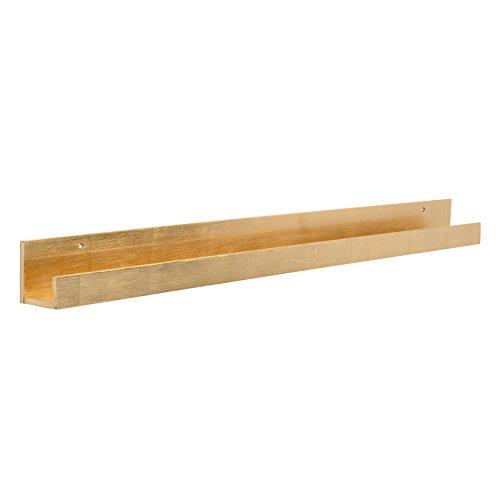 Kate and Laurel Levie Modern Floating Wall Shelf Picture Frame Holder Ledge, Gold