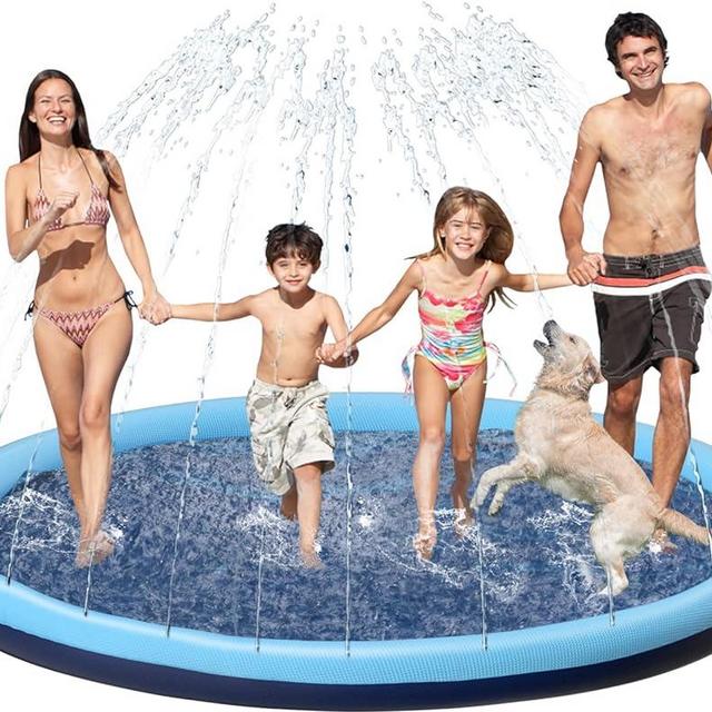 Kids Dog Splash Pad Sprinkler - Jasonwell Non Slip Dog Sprinkler Pad Splash Pool Puppy Dog Pool Summer Outdoor Water Toys Backyard Durable Splash Pad for Toddlers Kids Small Medium Large Dogs Pets