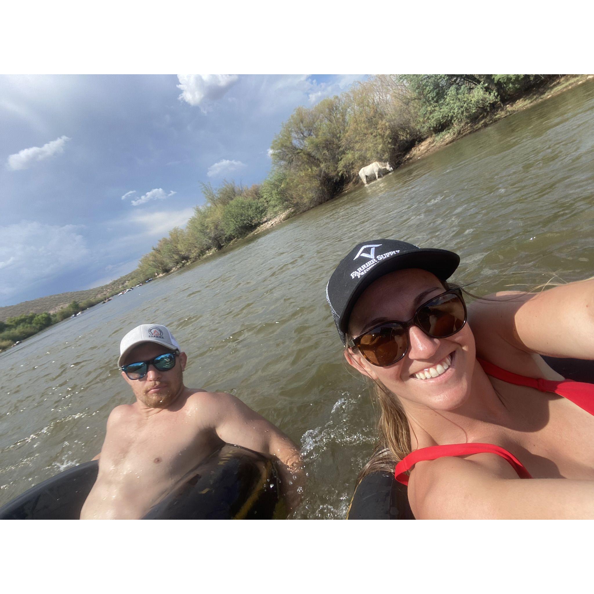 Rafting through the Salt River in AZ and seeing the wild horses.