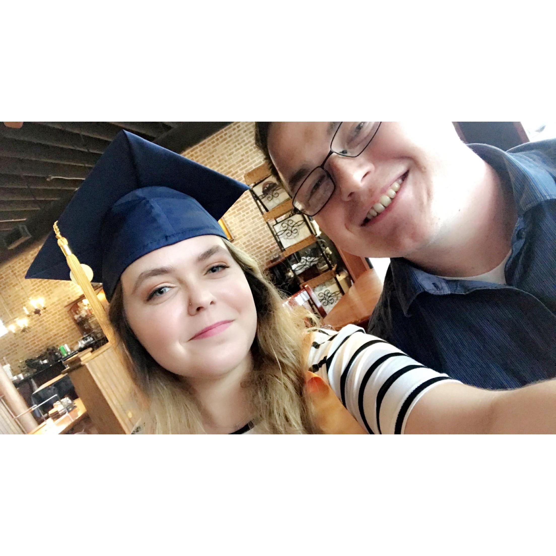 Another quick selfie from May 10th, 2019: the day Kay graduated with her Associates Degree in Criminal Justice from MGCCC!