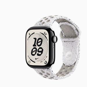 Apple Watch Series 11 GPS, 42mm Jet Black Aluminum Case with Veiled Grey Nike Sport Band - M/L