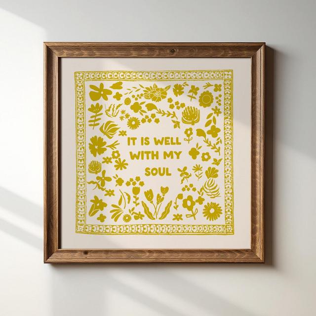 Mustard Yellow It Is Well Print, INSTANT Digital Downloadable Wall Art, Trendy Decor, Christian illustration, Living Room Art, Kitchen
