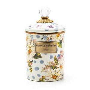 Mackenzie-Childs Wildflowers Blue Enamel Medium Canister