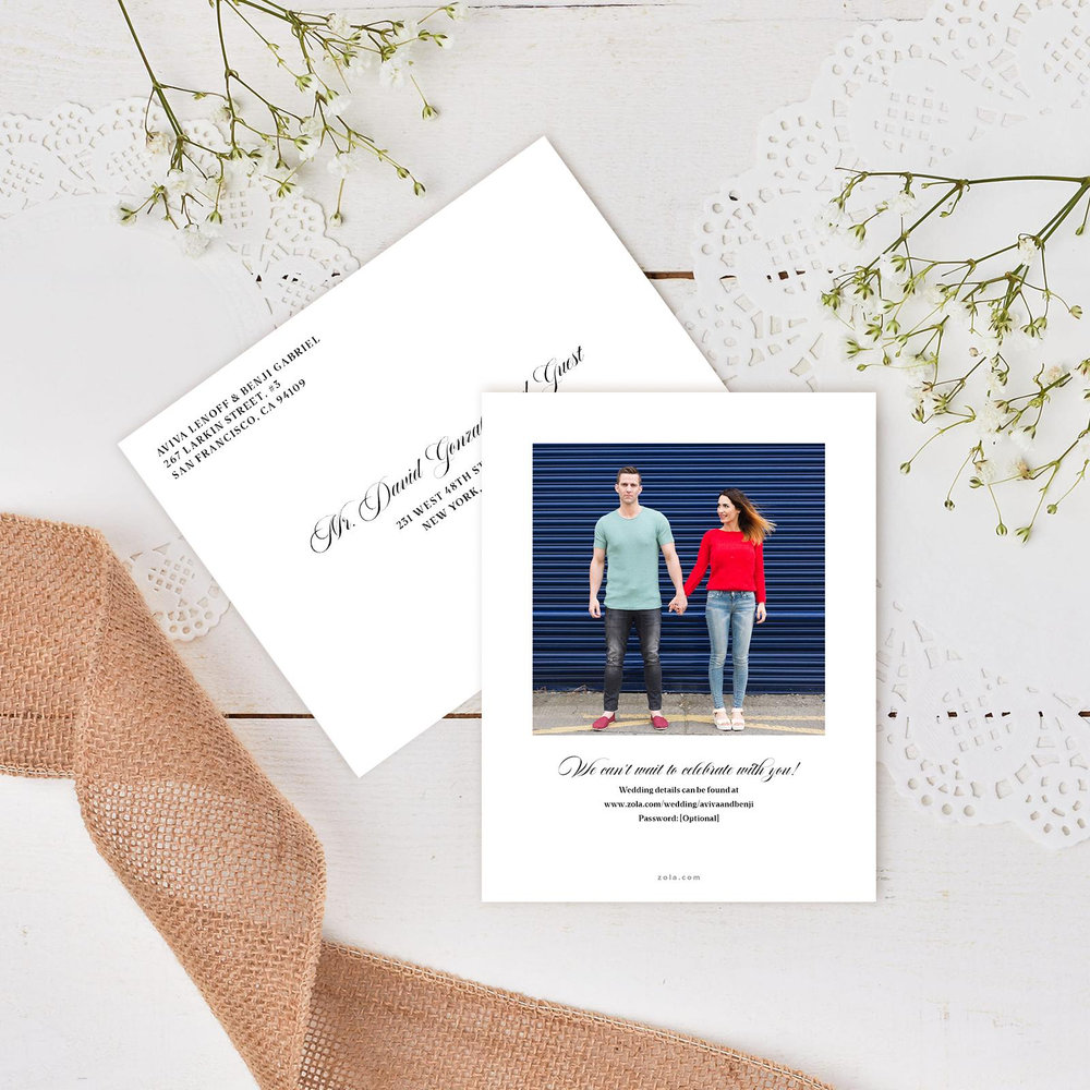 Hearts Portrait | Jet Black | Zola Save The Dates