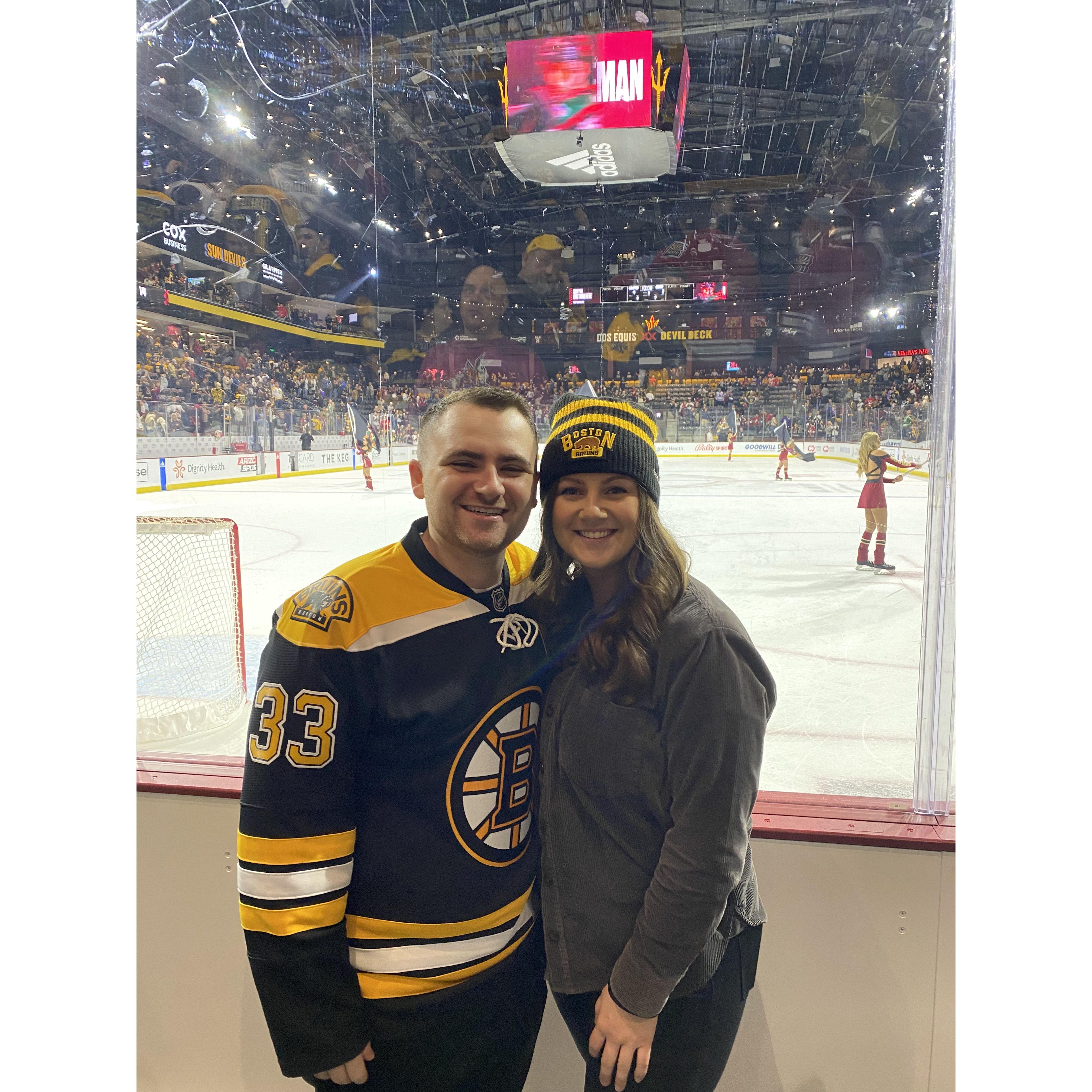 December 2022: Seats on the glass for Bruins vs Coyotes!