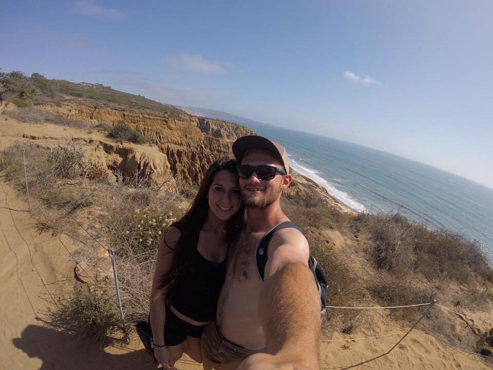 Hiking Torrey Pines in San Diego, California.