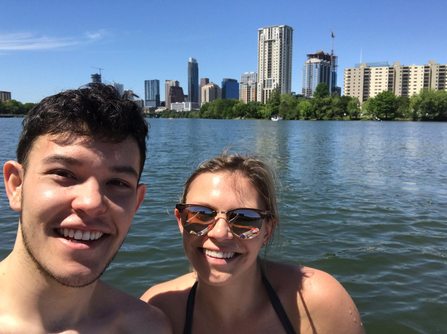 Paddle boarding on Ladybird Lake in Austin, TX