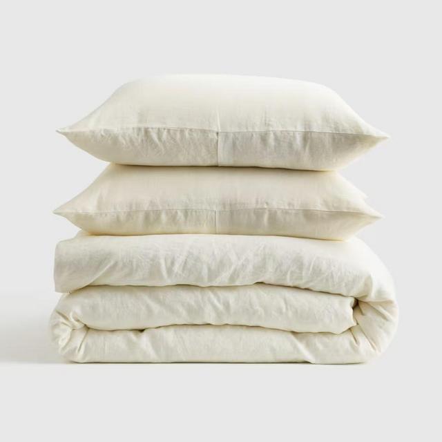 Linen Duvet Cover Set | Quince in Ivory (King)