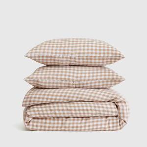 European Linen Gingham Duvet Cover Set
