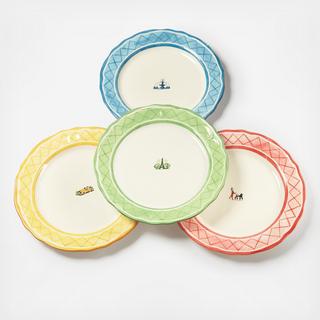 An American In Paris Assorted Dinner Plate, Set of 4