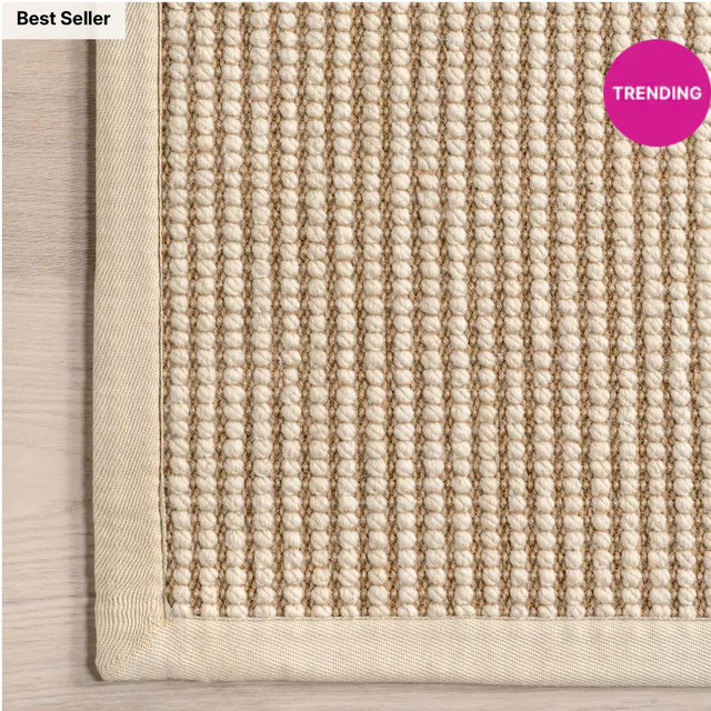 Patricia Jute and Wool Rug | Ivory, Rectangle, 7’x9’