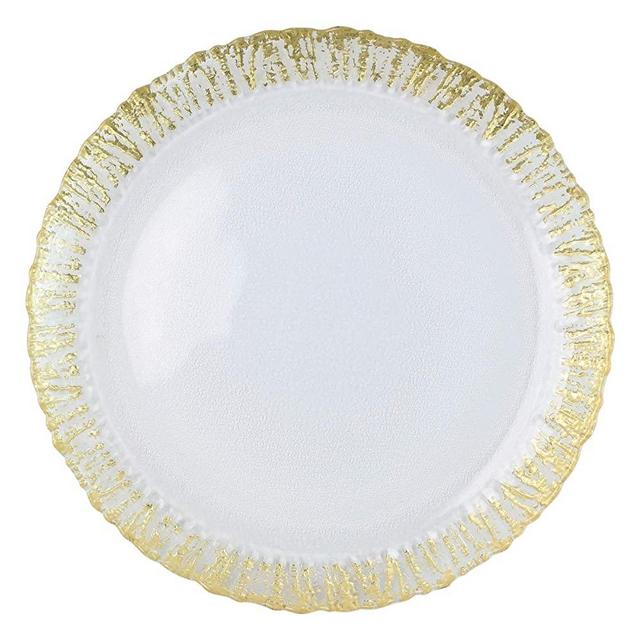 Vietri Rufolo Glass Gold Round Platter