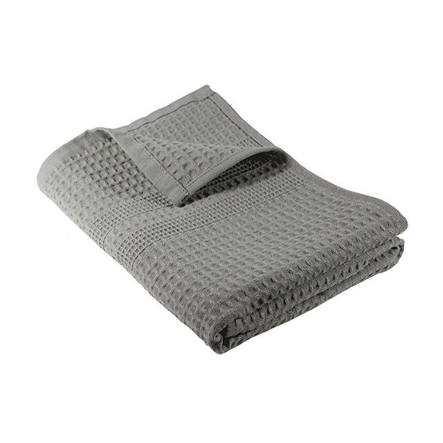 Gilden Tree Premium Waffle Weave Hand Towel 100% Natural Cotton Highly Absorbent & Quick Drying Lint Free Extra Soft Feel Thin Cloth (Pewter)