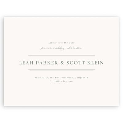 Deep Sage, Beige Wedding Digital Save the Date - Artura Landscape