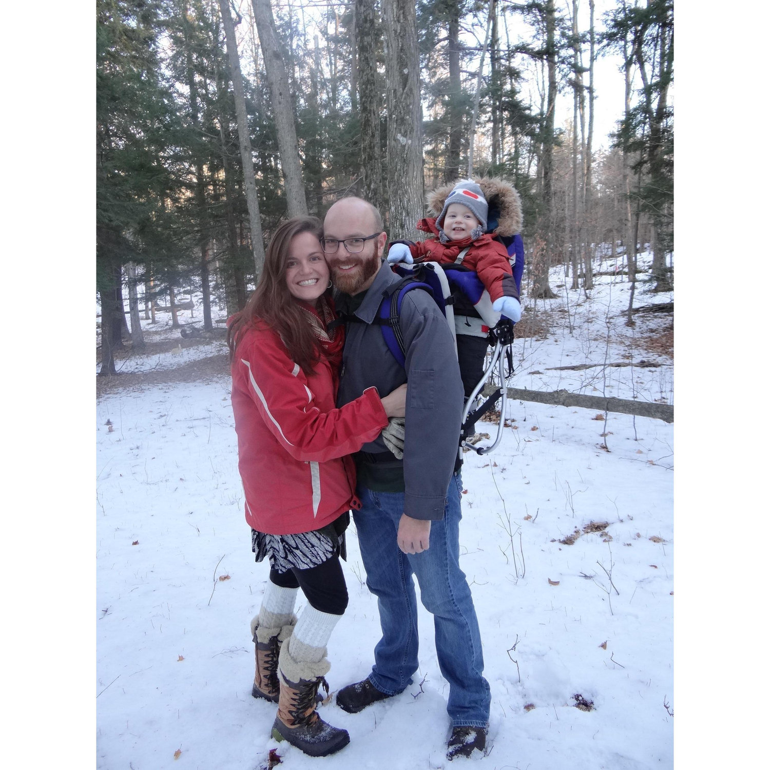 Walk in the Whipple woods, Christmas 2016...I think? I can't keep track of the last few years they all blur together since Zeke started walking.