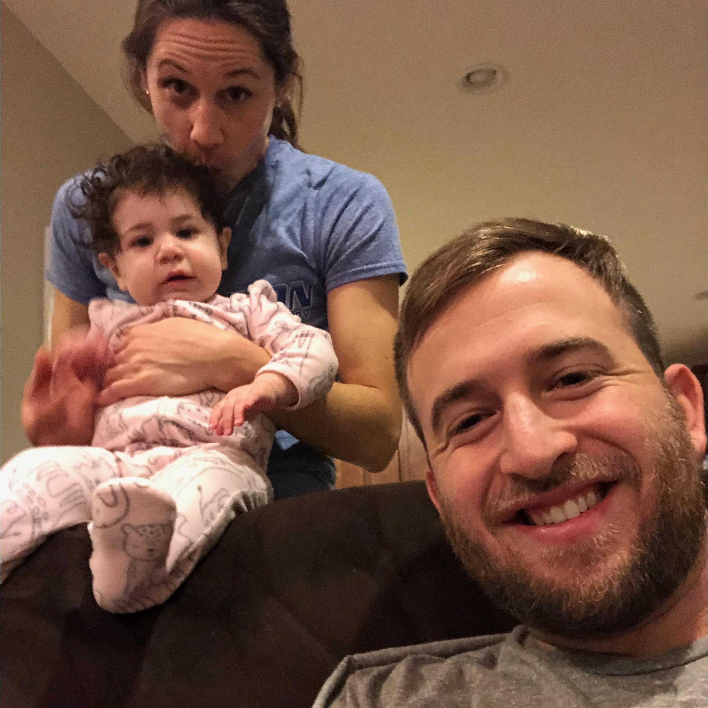 Aunt Bus & Uncle Zak hanging out with baby Charlie!