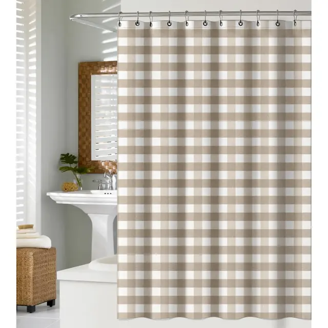 Recycled Cotton Plaid Shower Curtain - 72"x72", Sage