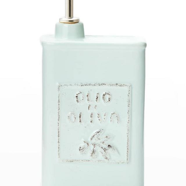 Vietri Lastra Olive Oil Can, Aqua
