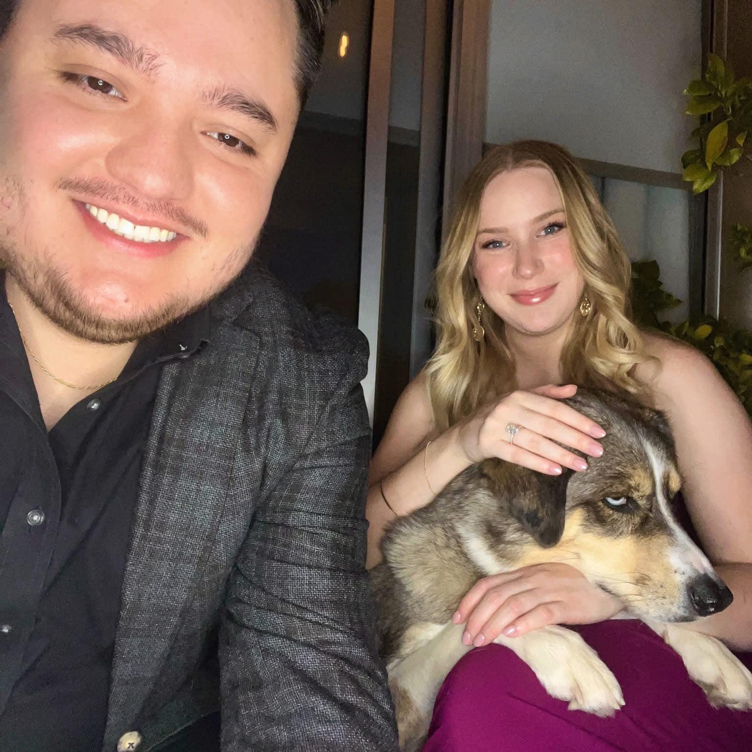 Celebrated our engagement by hanging out with Ollie!