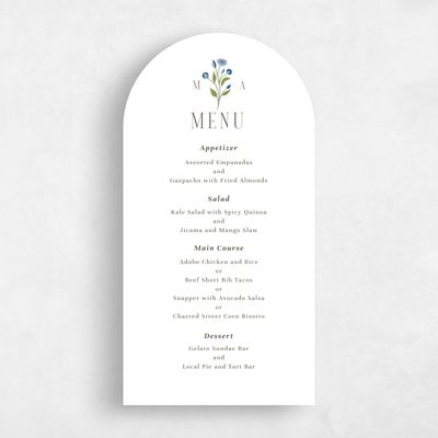 White Arch Wedding Menu - Feuille