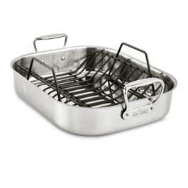 Gourmet Accessories, Large Stainless Steel Roaster with Rack, 13 x 16 inch