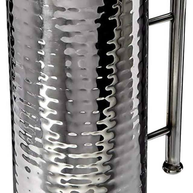 Elegance Hammered Stainless Steel Pitcher, 60-Ounce, Silver