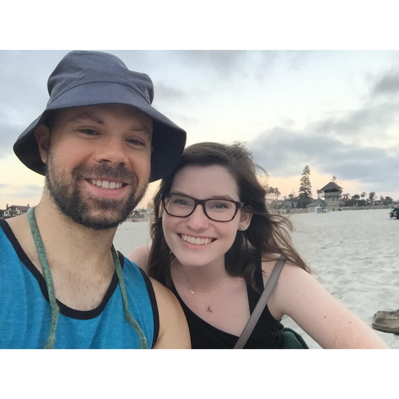 First beach vacation, August 2015.