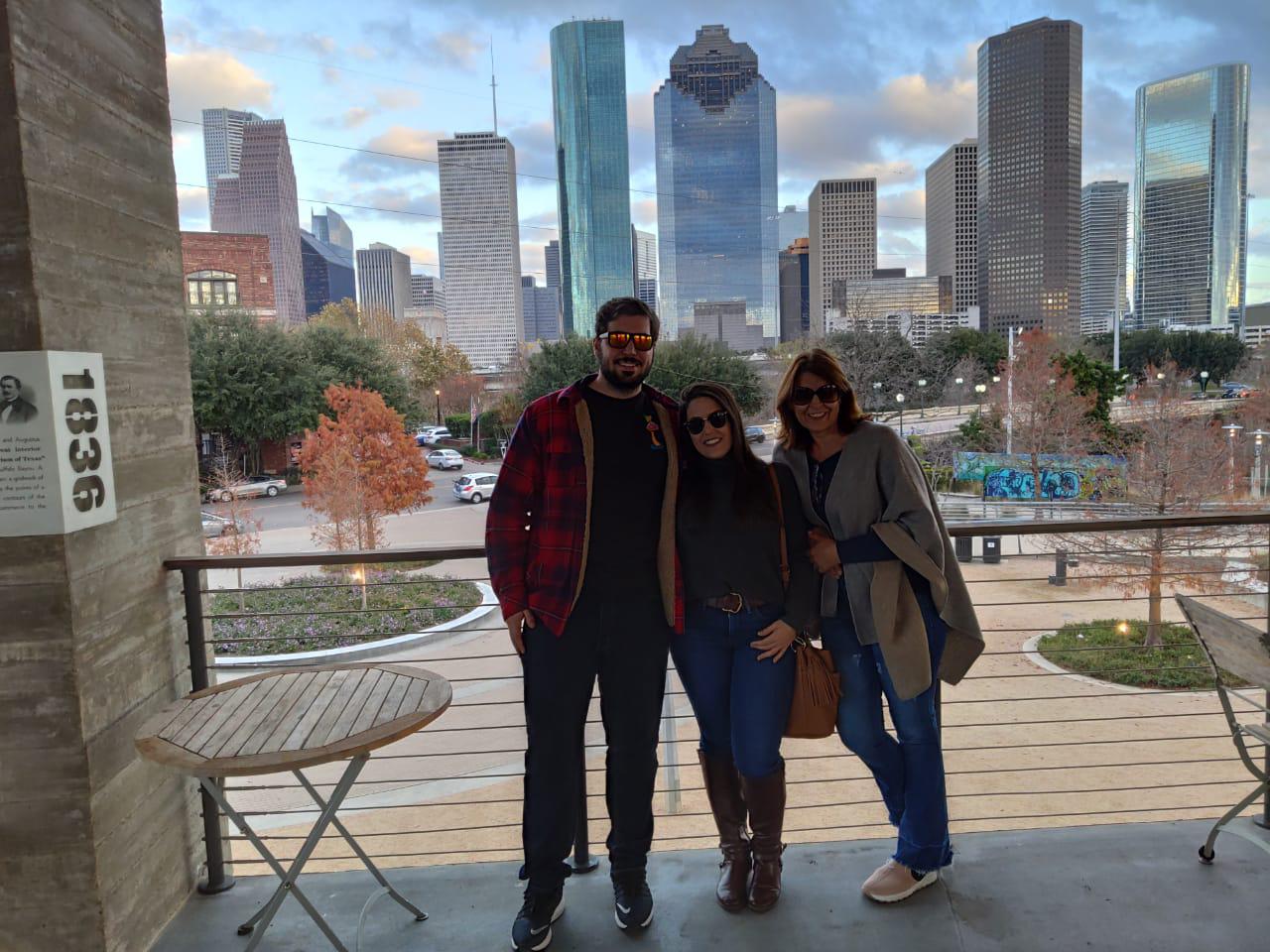 Natalia's brother and mom in Houston